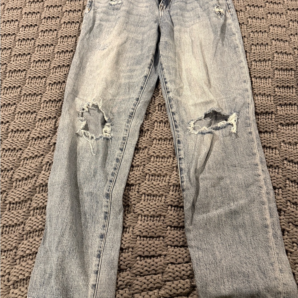 Pistola Distressed Light Gray Boyfriend Jeans